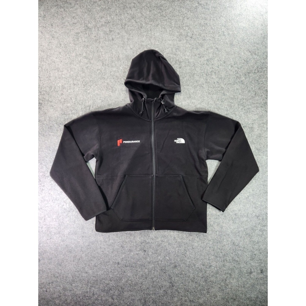 The North Face Hoodie Womens large Black Long Sleeve Full‎ Zip High Neck